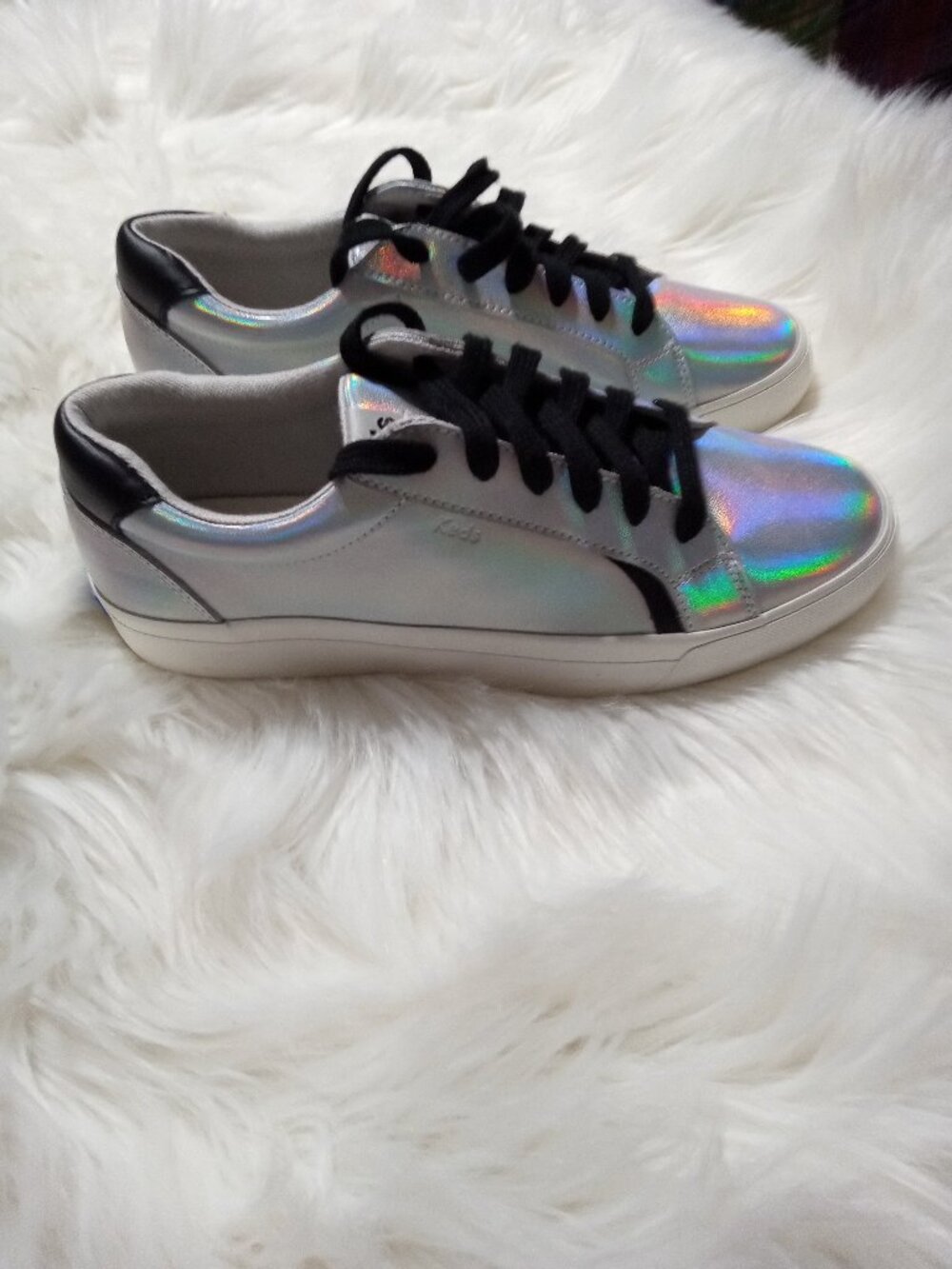 Keds Women's Iridescent Silver Lace Sneakers - Size 9